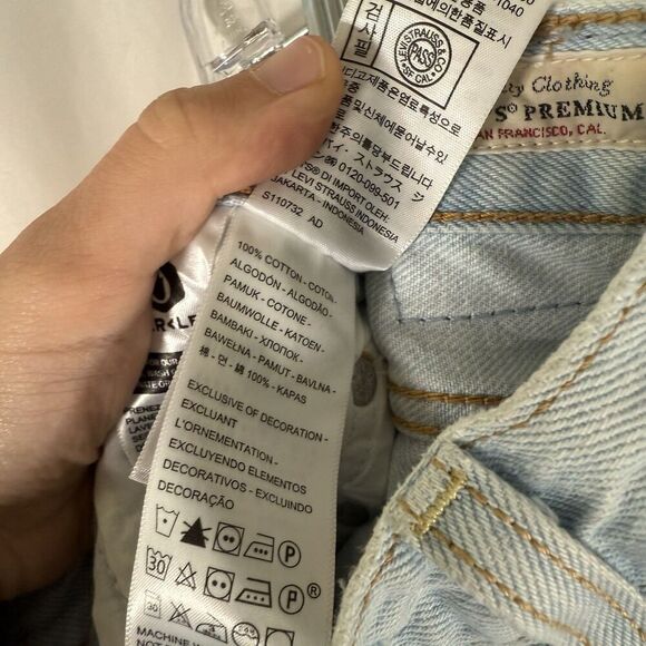 Levis Ribcage Straight Ankle Jeans Women's 26 Light Wash Blue Denim Button Fly - Picture 4 of 15